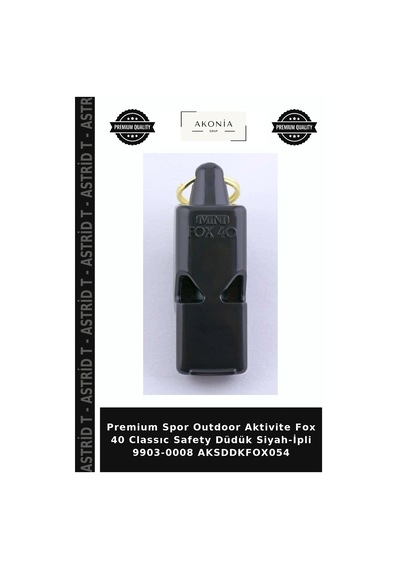 Premium Spor Outdoor Aktivite Fox 40 Classıc Safety Düdük Siyah-ipli 9903-0008 Aksddkfox054