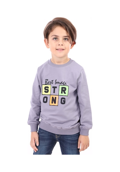 Toontoy Kids Toontoy Erkek Çocuk Baskılı Sweatshirt Koyu Gri