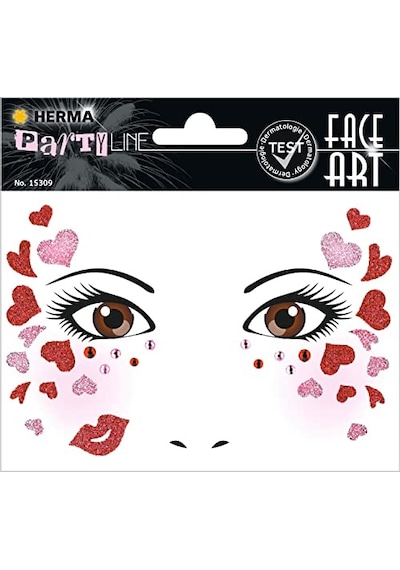 Face Art Decor Yuz Susleme Etiketi Ask 124-Pembe
