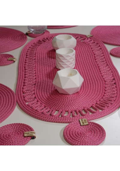 Supla Zdh-246 Yuvarlak Zengin Set Runner Pembe