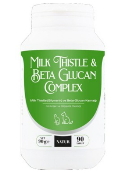 Natur Milk Thistle Beta Glukan Karaciğer Bağışıklık Hapı 90 Tablet Büyük Boy