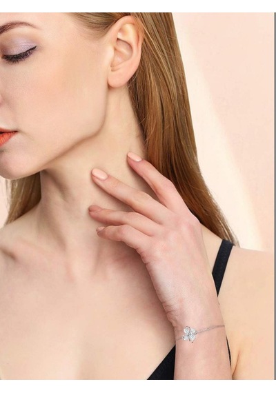 Brezza Lusso Jewelry Gümüş Dört Yaprak Yonca Kadın Gümüş Bileklik