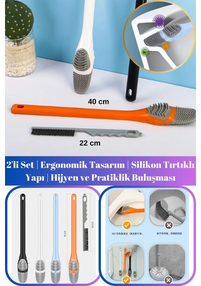Klozet Detay Temizlik Fırçası Seti Renkli