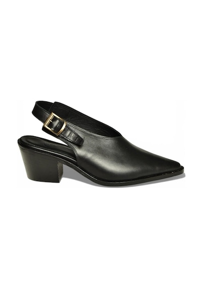 Fox Shoes Y654300203 Siyah Hakiki Deri Alçak Topuklu Western Ayakkabı Siyah