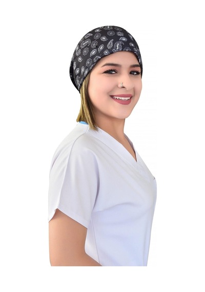 Unisex Siyah Otantik Hastane Doktor Hemşire Aşçı Cerrahi Bonesi Beyaz Beyaz
