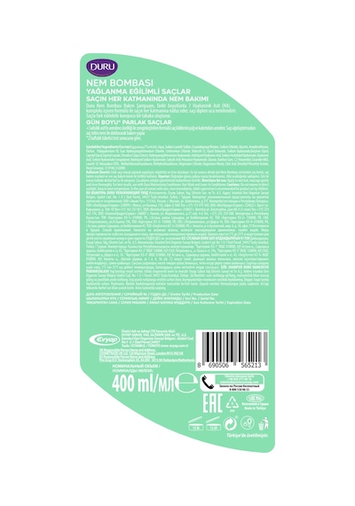 Duru Nem Bombası Yağlanma Eğilimli Saçlar İçin Arındırıcı ve Hacim Verici Şampuan 400 ML&Duru Body Scrub Ice Light Duş Jeli&Emotion Deodorant