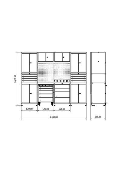 2.4 Metre Modüler Çalışma Tezgahı İe.36.18.19