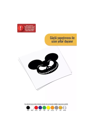 Mickey - Araç, Oto, Laptop, Duvar Uyumlu Sticker 10 9 Cm