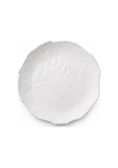 Premium Dokulu Beyaz Termo Melamin Servis Tabağı,27 Cm,kırılmaz Hafif Tabak,modern Sunum Tabağı Beyaz