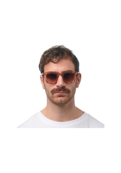 Okkia Firenze Unisex Güneş Gözlüğü Sahara Havana / Lens: Kahverengi Gradyan Kahverengi - Leopar