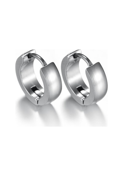 Bombeli Unisex Geniş Erkek Çelik Küpe Çifti 2 Renk 6 MM Mse7