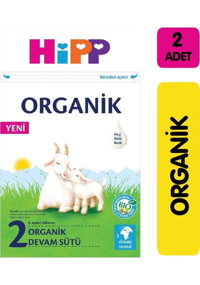 Hipp 2 Organik Keçi Sütü Bazlı Devam Sütü 400 Gr 2'li Paket