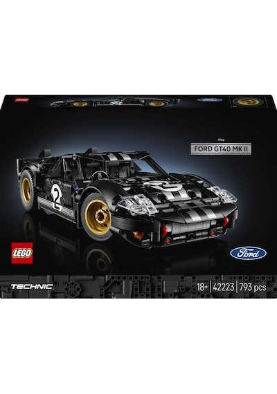 LEGO® Technic™ 1966 Ford GT40 MKII Yarış Arabası 42223 – Yetişkinler için Gerçekçi Özellikler İçeren Model Yapım Seti (793 Parça)