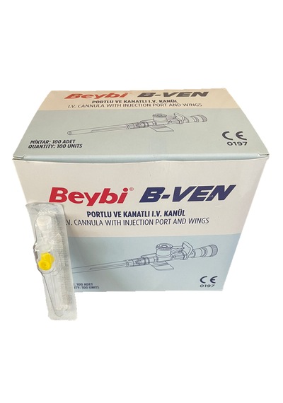 Beybi Intraket Branül 24g 19mm 0.70mm Sarı 100 Adet