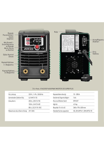 Askaynak Inverter 205-super Plus Kaynak Makinesi