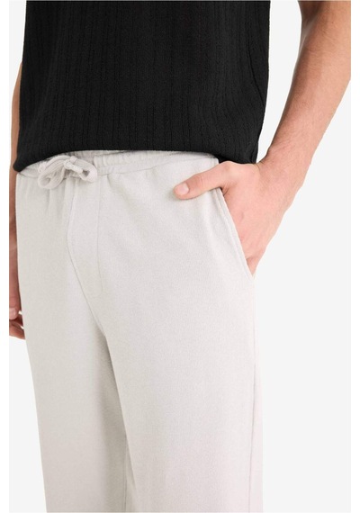 DeFacto Beli Bağcıklı Wide Leg Geniş Paça Eşofman Altı E5212AX25SMGR470