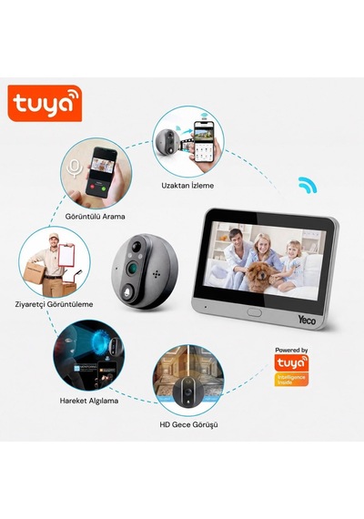 Pd-20 Akıllı Kapı Zili Lcd Ekranlı, Hareket Sensörlü, Mobil Uyumlu