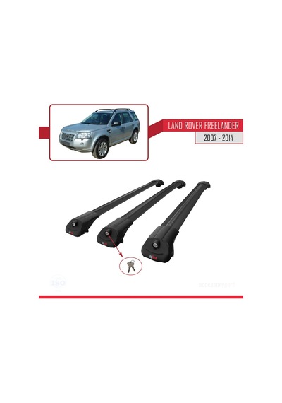 Land Rover Freelander 2007-2014 Arası İle Uyumlu Ace-1 Ara Atkı Tavan Barı Siyah 3 Adet Bar