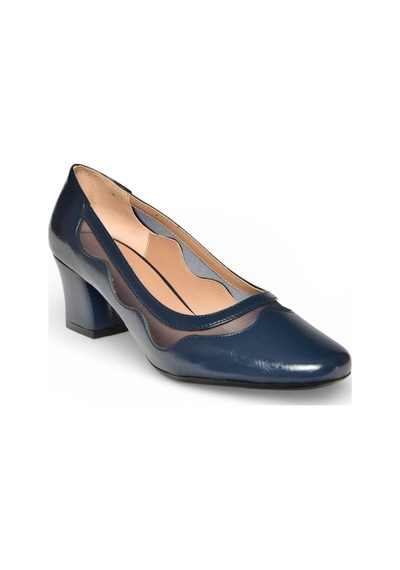 Fox Shoes U820052809 Lacivert Kalın Topuklu Kadın Ayakkabı Lacivert