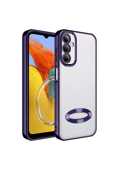 Zore Galaxy Uyumlu M14 Kılıf Kamera Korumalı Logo Gösteren Msra Omega Kapak - Derin Mor Derin Mor