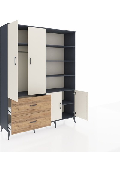 Hyperion Gardrop 7 Raflı 2 Çekmeceli Tek Askılı 176x44x221 Antrasit-aytaşı/çam Aytaşı/çam Hyperion Gardrop 7 Raflı 2 Çekmeceli Tek Askılı 176x44x221 Antrasit-aytaşı/çam Aytaşı/çam