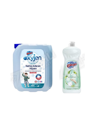 Bingo Çam.suyu Oksijen 4 L + Sıvı Bulaşık Deterjanı 1500 Ml 2'li Set Diğer