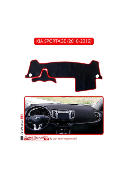 Kia Sportage 2010-2016torpido Koruma Halısı Kırmızı Kenar