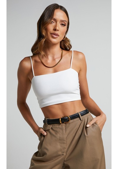 Seeh Beyaz Basic Kadın Crop Sh147 Standart
