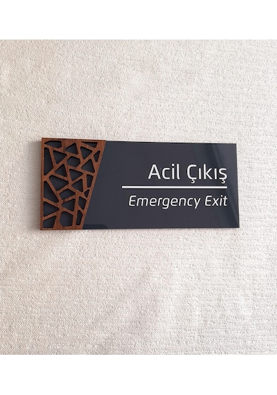 Wooden Serisi Acil Çıkış Uyarı Tabelası