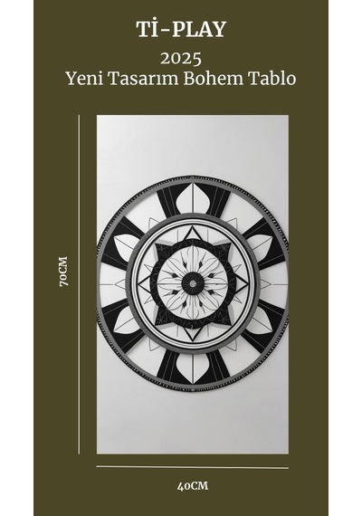 Bohem Tablo Aura Spiritüel, Canlı Renkler, Soyut Bohem Duvar Sanatı Çerçevesiz Tablo
