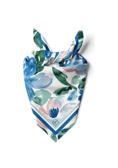Mavi Esinti Desen Bandana/fular Çok Renkli