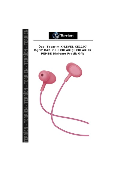 Özel Tasarım X-level Xe1107 X-joy Kablolu Kulakiçi Kulaklık Pembe Dinleme Pratik Ofis