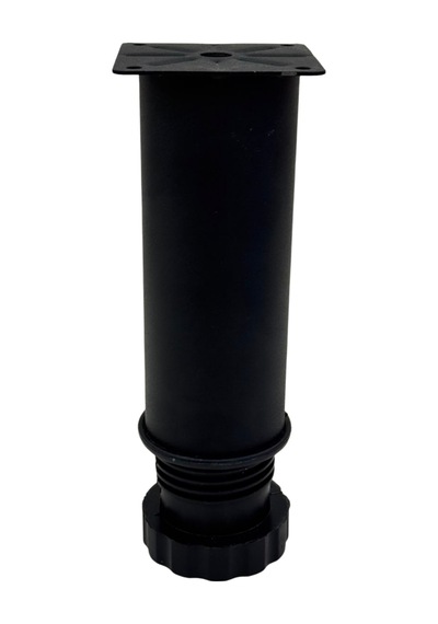 Cateksss Tablalı Ayarlı Metal Dolap Tezgah Baza Sehpa Koltuk Kanepe Ayağı Texture Siyah Çap:51 Mm 15 Cm - 16 Lı Paket