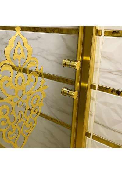 Ayrıntıshop Duşakabin Cam Kabin Kapı Tutamağı Plastik Krom Kaplamalı Gold