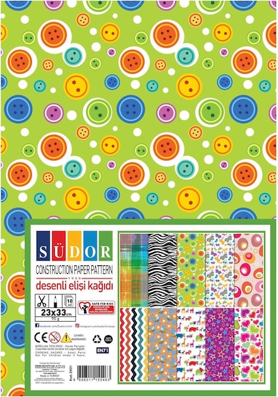 Südor Desenli Elişi Kağıdı 23X33 90Gr 10 Desen