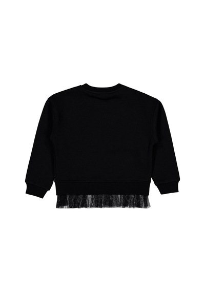 Civil Girls Yıldız Baskılı 10-13 Yaş Sweatshirt - Siyah