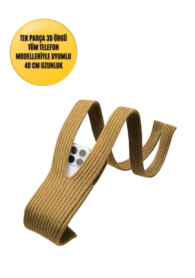 3d Örgü Phone Pocket Tüm Telefonlarla Uyumlu Telefon Askı Kılıfı 40 Cm Kılıf
