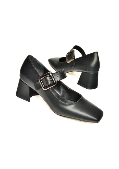 Fox Shoes T569613209 Siyah Kalın Topuklu Kadın Ayakkabı Siyah