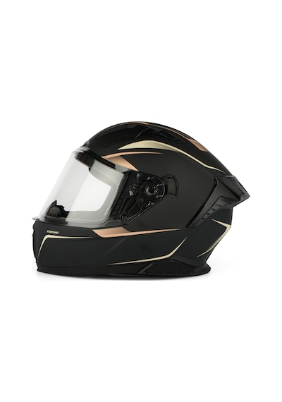 Caspiano Homer Full-face Led Işıklı Glossy Black / Gold Motosiklet Kaskı Ece-r 22.06 Sertifikalı Sarı