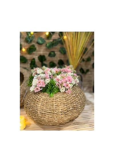 Kare Naturel Hasır Jüt Puf 40x40-12080 Diğer