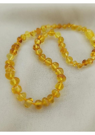 Kolye Kehribar Amber Doğaltaş Düğümlü Bebek Kolyesi 17873 Kahverengi