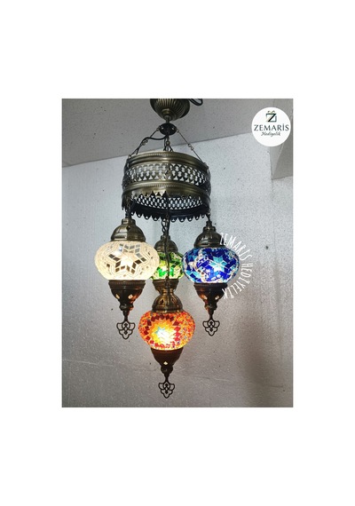 El Yapımı Otantik Mozaik Avize Çok Renkli - 807626339 Çok Renkli