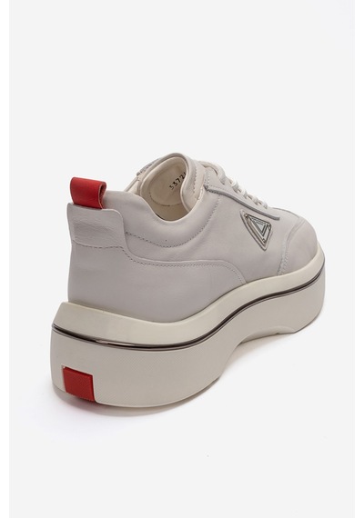 Marcomen Erkek Kalın Tabanlı Sneaker Ayakkabı Gerçek Deri Mc 23136 Beyaz