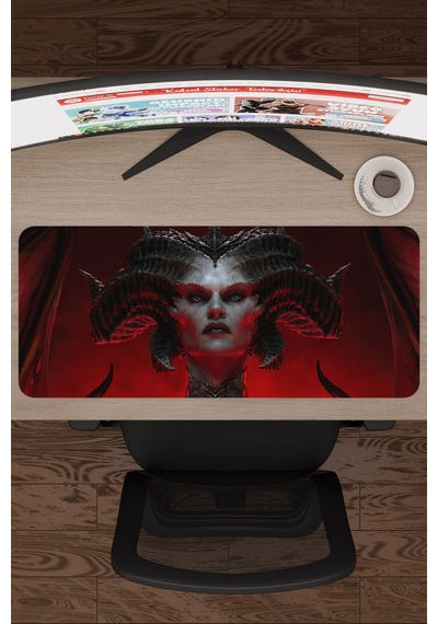 Diablo Kaymaz Dikişli Kauçuk Oyuncu Mousepad V3 - 70x30 Xl Gaming Mouse Pad Fare Altlığı