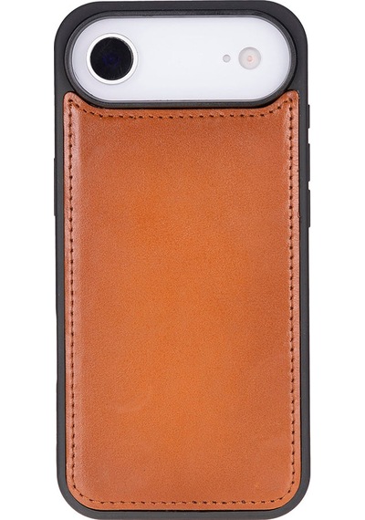 Bloomcase Magic Wallet Urban Tan Hakiki Deri Apple Uyumlu iPhone 17 Air 6.5" Cüzdanlı Telefon Kılıfı Taba