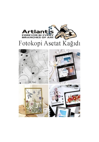 Artlantis Asetat Kağıdı Pvc A4 25 Adet 100 Micron Fotokopi Asetatı Şeffaf A4 Kağıdı 21x29,7 Projektör Tepegöz Genel