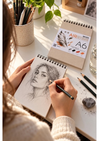 Skyza A6 Sketchbook 100 Gr/m² 160 Sayfa-80 Yp.sert Kapak Eskiz Defteri
