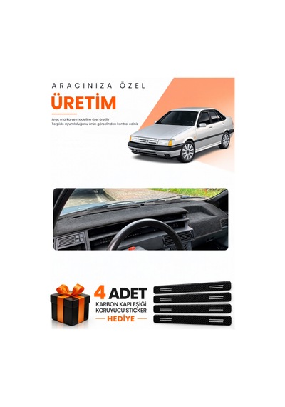 Fıat Tempra 1992-1997 Dijital Konsol Uyumlu Torpido Koruma Örtüsü Oto Kılıfı - Siyah