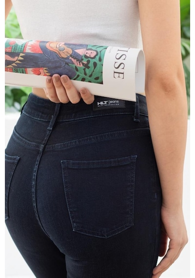Kadın Süper Skinny Fit Esnek Likralı Yüksek Bel Denim Jean Kot Pantolon Yenijennie-blue Black-k 001