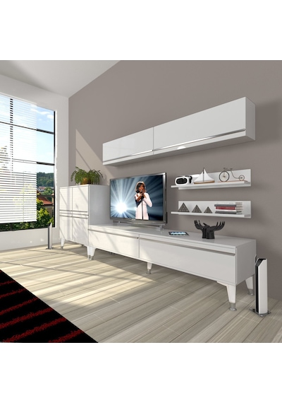 Decoraktiv Eko 6y Mdf Std Silver Tv Ünitesi Tv Sehpası Beyaz